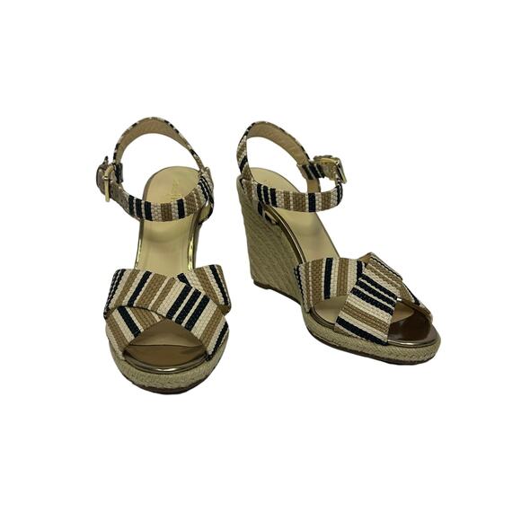 Cole Haan Women’s Size 7B Striped Espadrille Wedge Sandals - Picture 1 of 10
